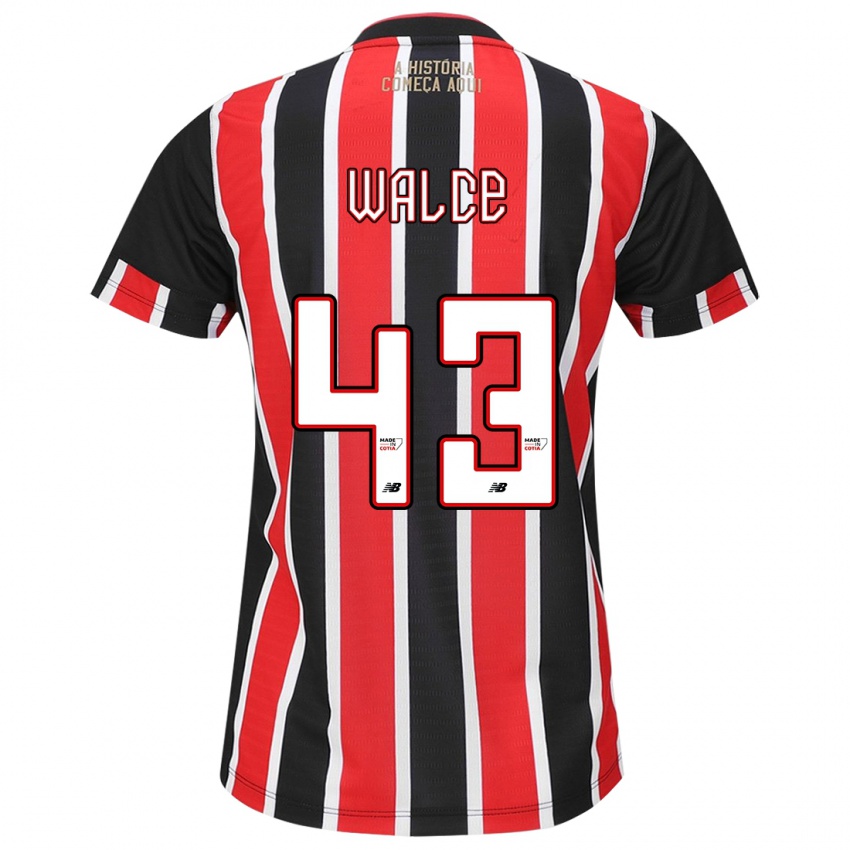 Niño Camiseta Walce #43 Negro Rojo Blanco 2ª Equipación 2024/25 La Camisa