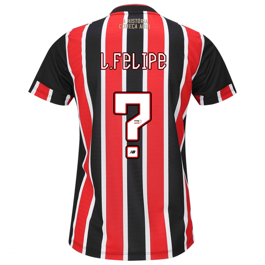 Niño Camiseta Luis Felipe #0 Negro Rojo Blanco 2ª Equipación 2024/25 La Camisa