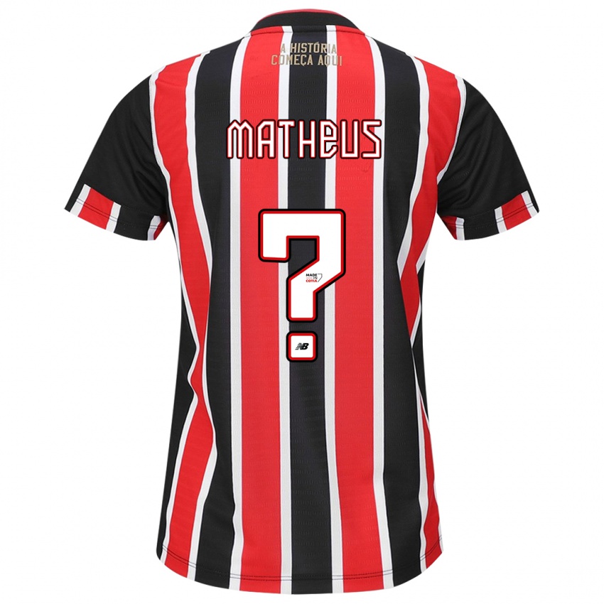 Niño Camiseta Guilherme Matheus #0 Negro Rojo Blanco 2ª Equipación 2024/25 La Camisa