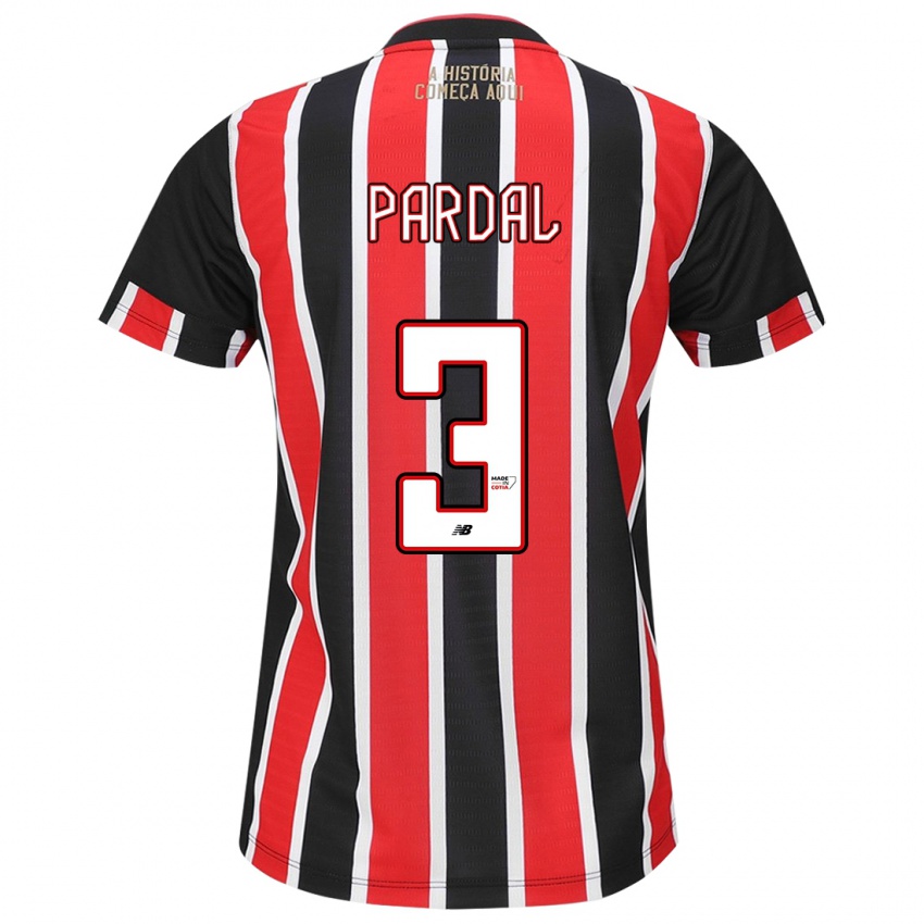 Niño Camiseta Pardal #3 Negro Rojo Blanco 2ª Equipación 2024/25 La Camisa