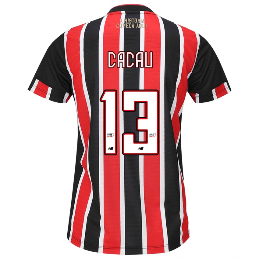 Niño Camiseta Cacau #13 Negro Rojo Blanco 2ª Equipación 2024/25 La Camisa