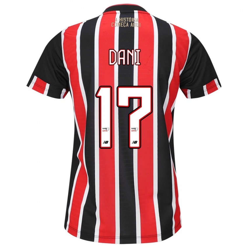 Niño Camiseta Dani #17 Negro Rojo Blanco 2ª Equipación 2024/25 La Camisa