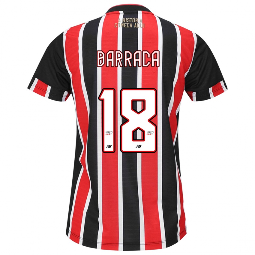 Niño Camiseta Barraca #18 Negro Rojo Blanco 2ª Equipación 2024/25 La Camisa