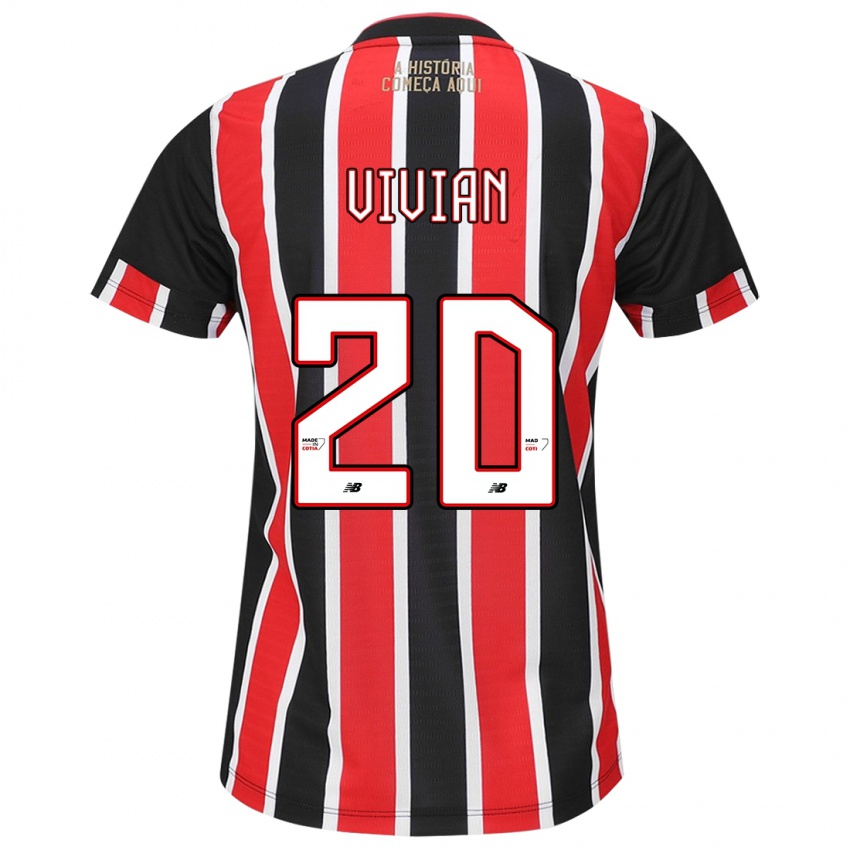 Niño Camiseta Vivian #20 Negro Rojo Blanco 2ª Equipación 2024/25 La Camisa