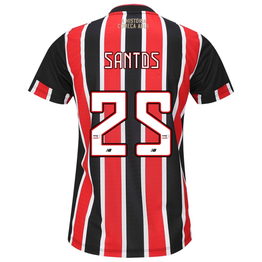 Niño Camiseta Mariana Santos #25 Negro Rojo Blanco 2ª Equipación 2024/25 La Camisa