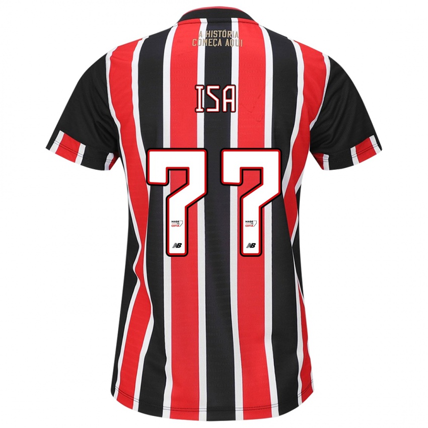 Niño Camiseta Isa #77 Negro Rojo Blanco 2ª Equipación 2024/25 La Camisa