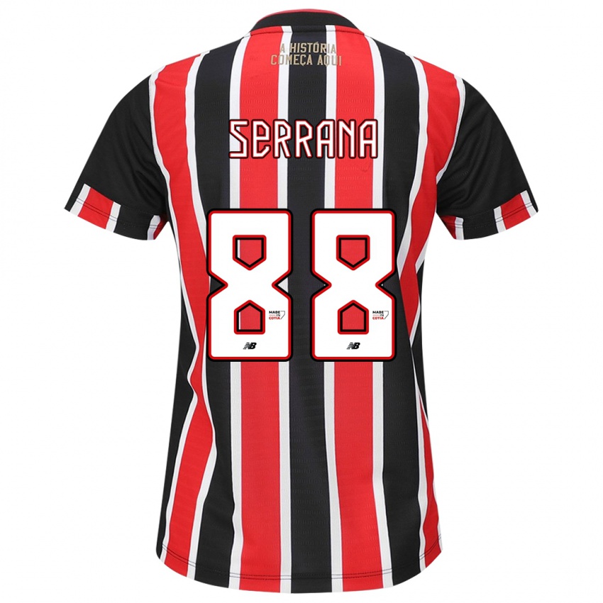 Niño Camiseta Serrana #88 Negro Rojo Blanco 2ª Equipación 2024/25 La Camisa