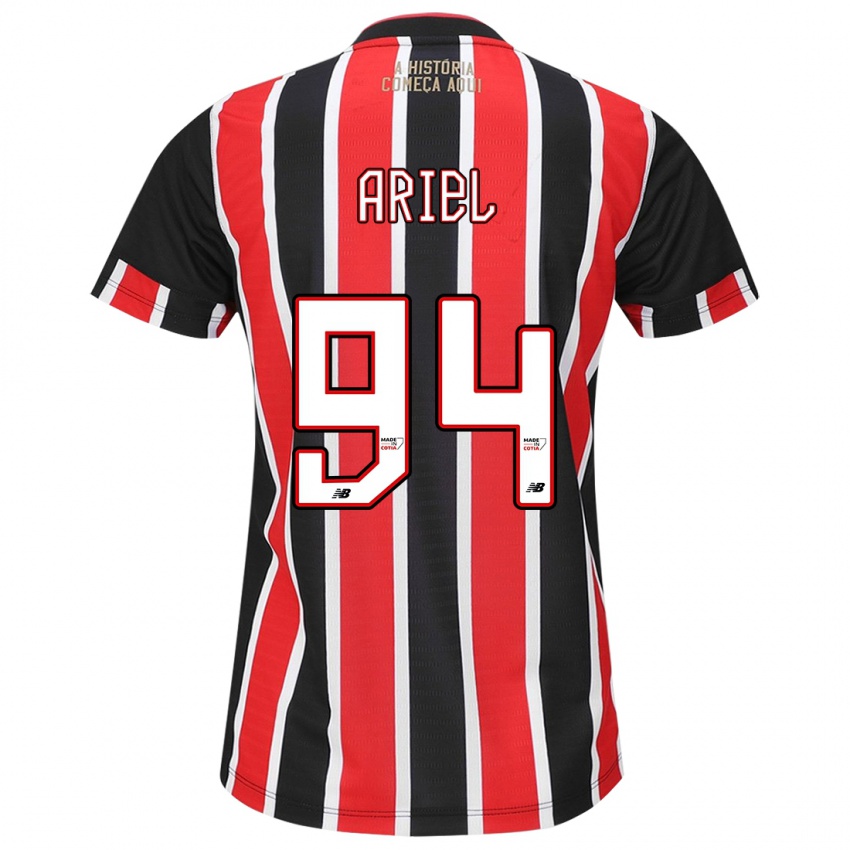 Niño Camiseta Ariel #94 Negro Rojo Blanco 2ª Equipación 2024/25 La Camisa