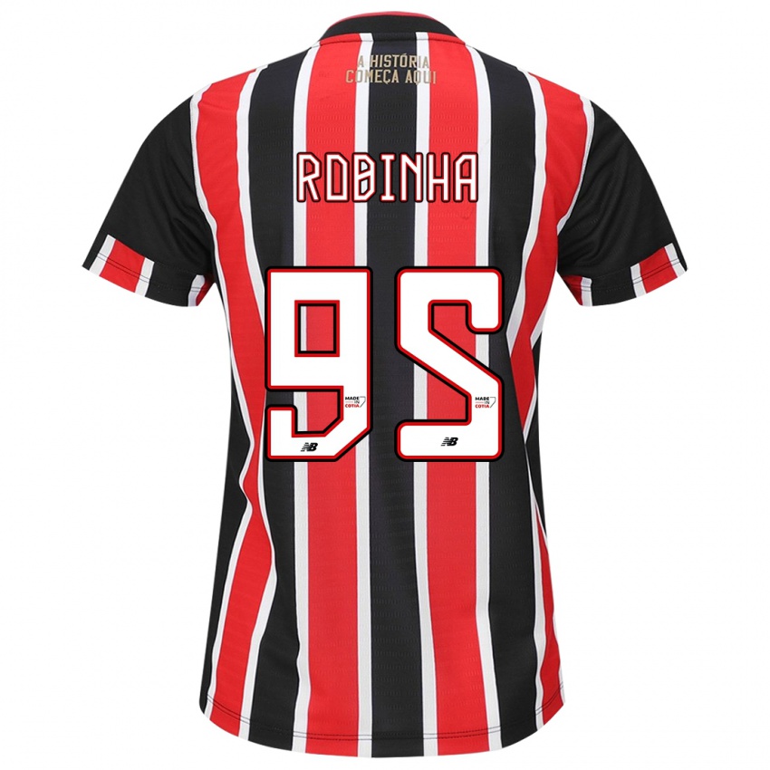 Niño Camiseta Robinha #95 Negro Rojo Blanco 2ª Equipación 2024/25 La Camisa