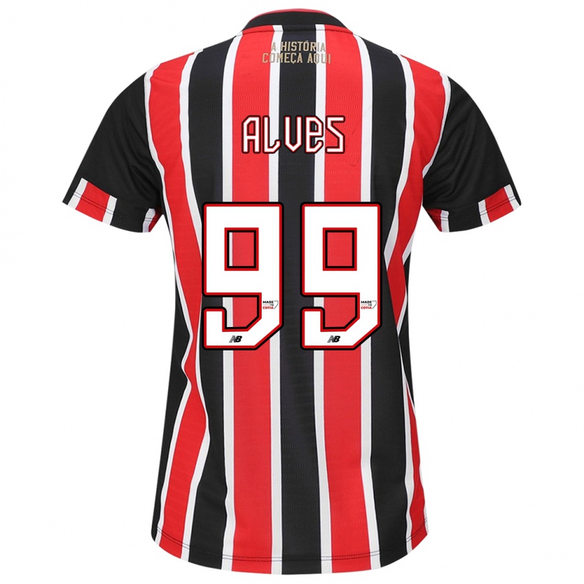 Niño Camiseta Letícia Alves #99 Negro Rojo Blanco 2ª Equipación 2024/25 La Camisa