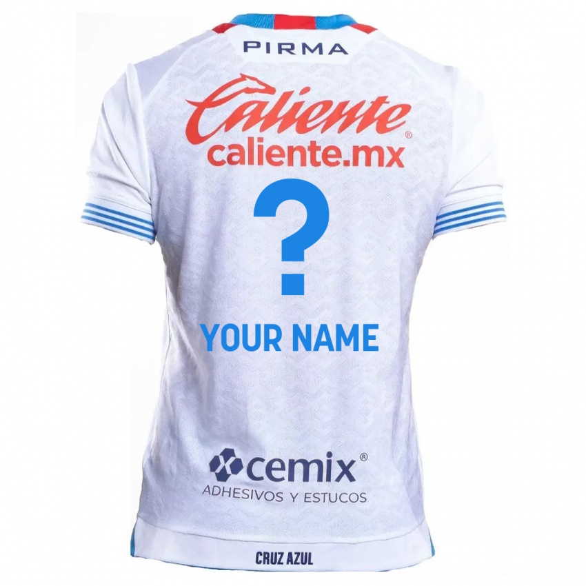 Niño Camiseta Su Nombre #0 Blanco Azul 2ª Equipación 2024/25 La Camisa