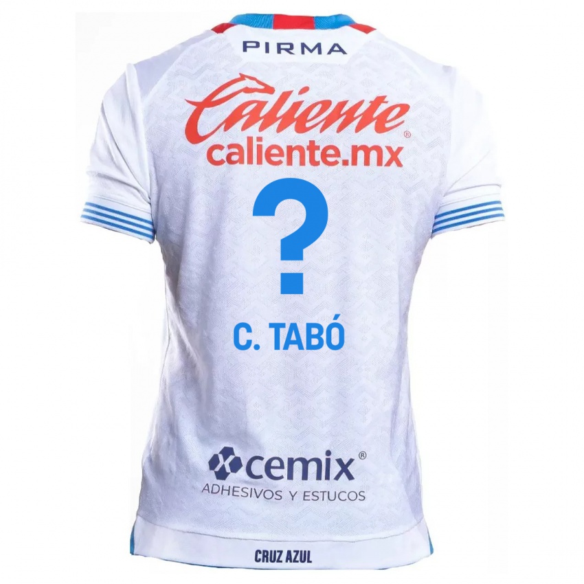 Niño Camiseta Christian Tabó #0 Blanco Azul 2ª Equipación 2024/25 La Camisa