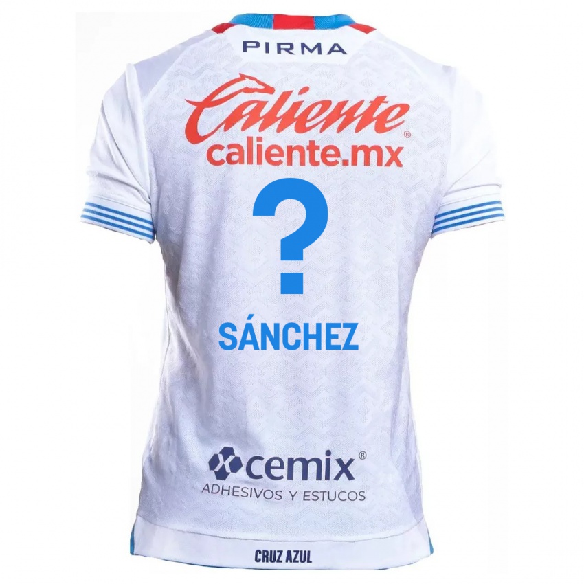 Niño Camiseta Jorge Sanchez #0 Blanco Azul 2ª Equipación 2024/25 La Camisa