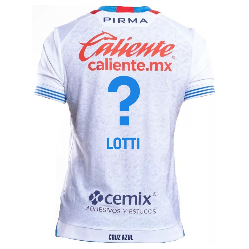 Niño Camiseta Augusto Lotti #0 Blanco Azul 2ª Equipación 2024/25 La Camisa