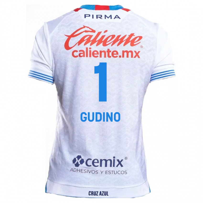 Niño Camiseta Andres Gudino #1 Blanco Azul 2ª Equipación 2024/25 La Camisa