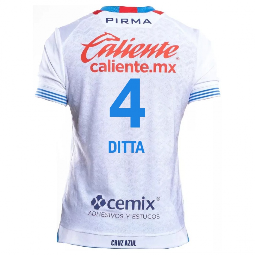 Niño Camiseta Willer Ditta #4 Blanco Azul 2ª Equipación 2024/25 La Camisa