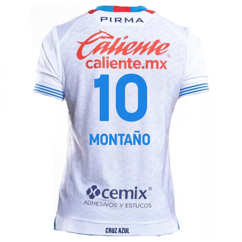 Niño Camiseta Andrés Montaño #10 Blanco Azul 2ª Equipación 2024/25 La Camisa