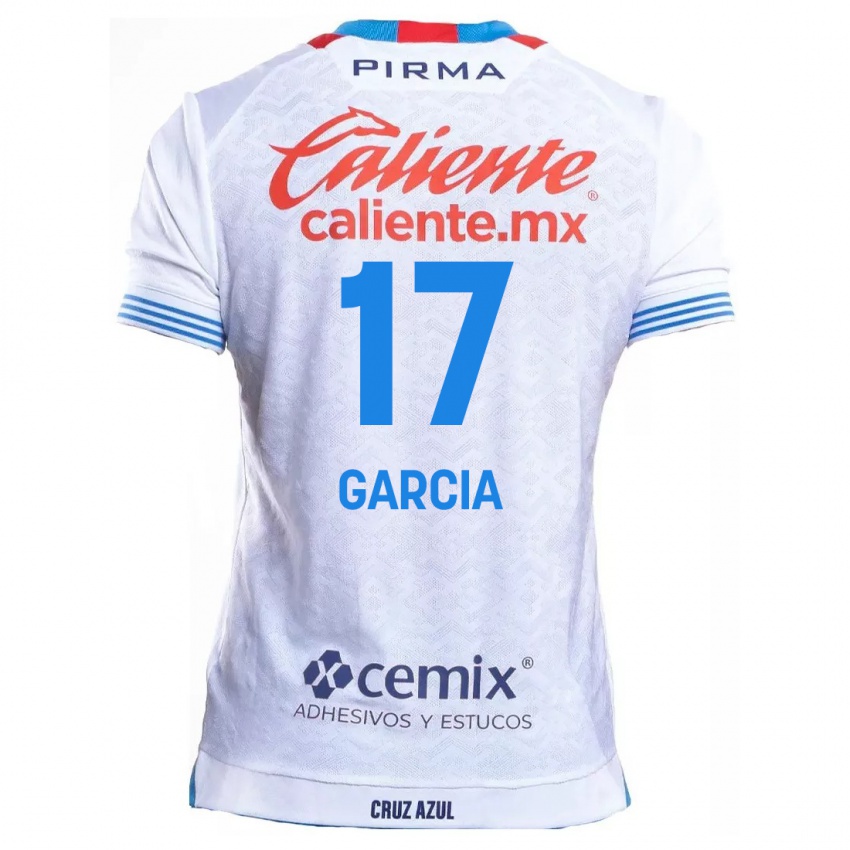 Niño Camiseta Amaury Garcia #17 Blanco Azul 2ª Equipación 2024/25 La Camisa