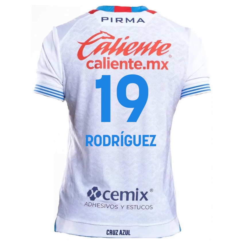 Niño Camiseta Carlos Rodríguez #19 Blanco Azul 2ª Equipación 2024/25 La Camisa