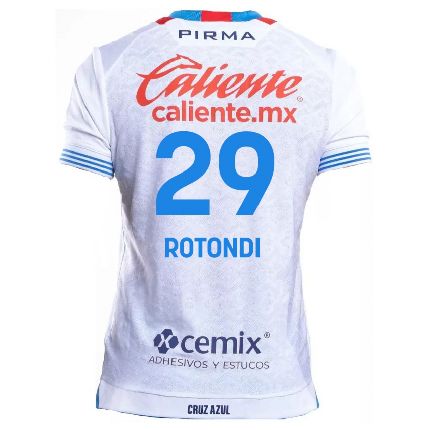 Niño Camiseta Carlos Rotondi #29 Blanco Azul 2ª Equipación 2024/25 La Camisa