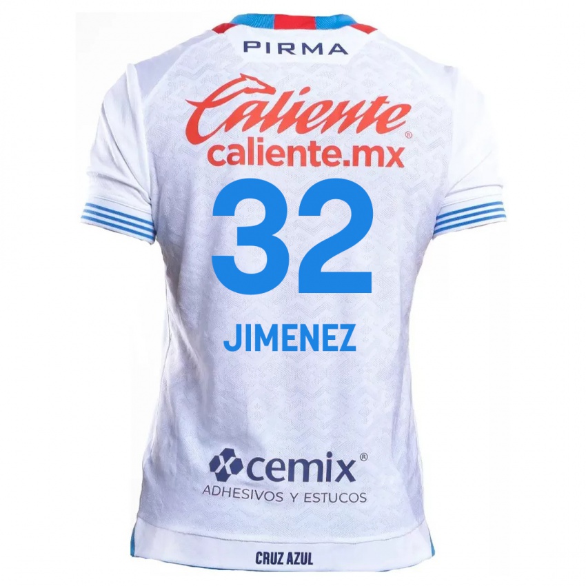 Niño Camiseta Cristian Jimenez #32 Blanco Azul 2ª Equipación 2024/25 La Camisa