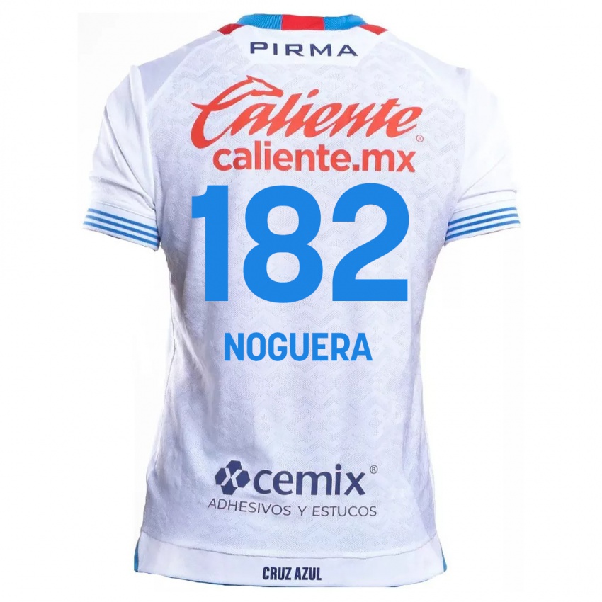 Niño Camiseta Heldrich Noguera #182 Blanco Azul 2ª Equipación 2024/25 La Camisa