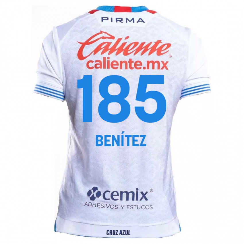 Niño Camiseta Cristopher Benitez #185 Blanco Azul 2ª Equipación 2024/25 La Camisa