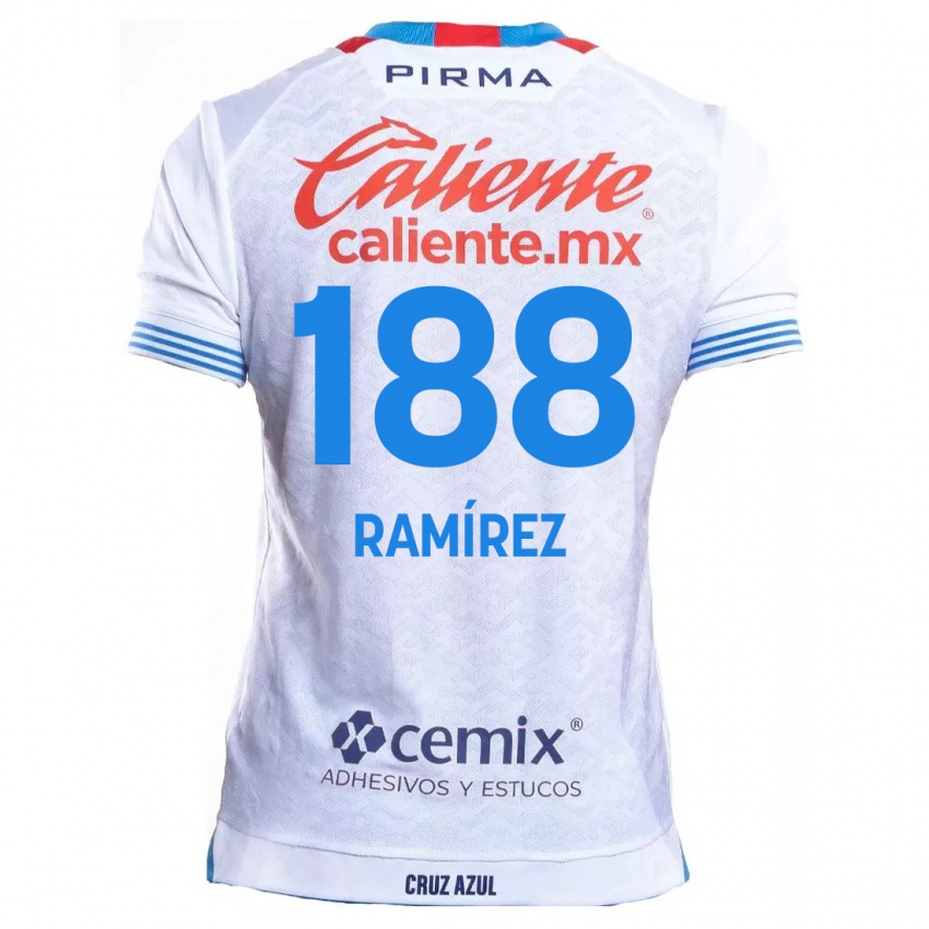 Niño Camiseta Diego Ramírez #188 Blanco Azul 2ª Equipación 2024/25 La Camisa