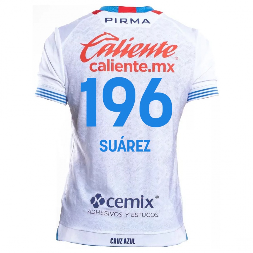 Niño Camiseta Javier Suárez #196 Blanco Azul 2ª Equipación 2024/25 La Camisa