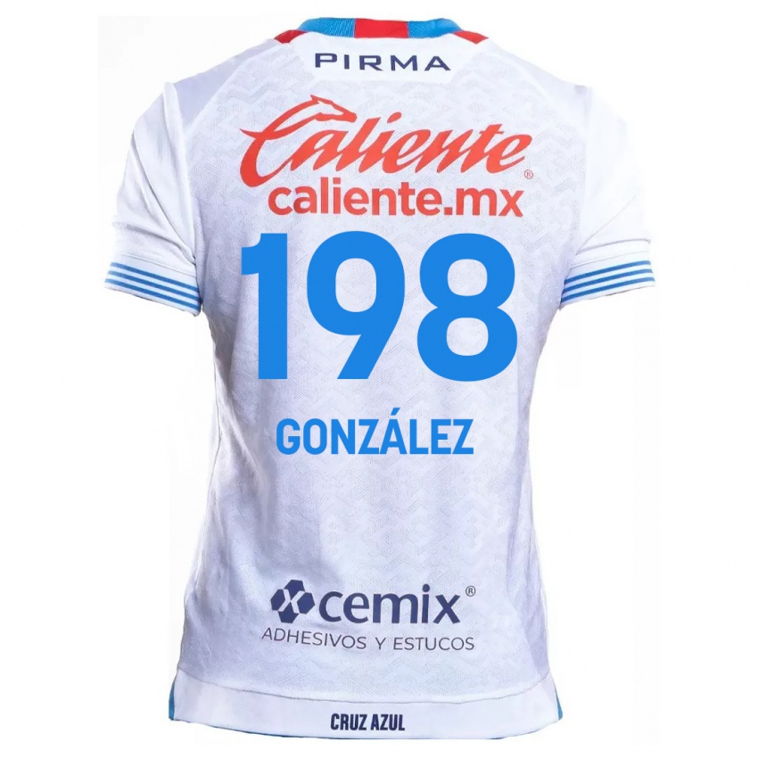 Niño Camiseta Kenneth González #198 Blanco Azul 2ª Equipación 2024/25 La Camisa