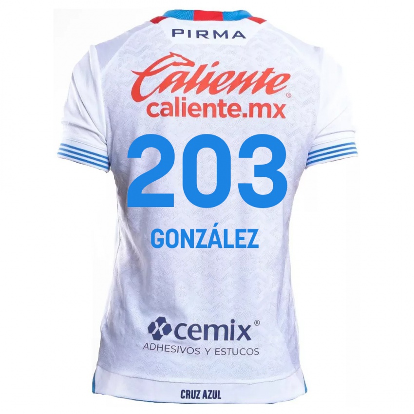 Niño Camiseta Rogelio González #203 Blanco Azul 2ª Equipación 2024/25 La Camisa