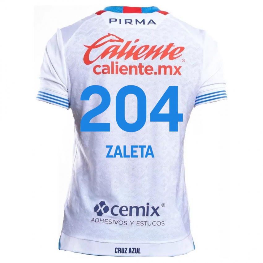 Niño Camiseta Mauro Zaleta #204 Blanco Azul 2ª Equipación 2024/25 La Camisa