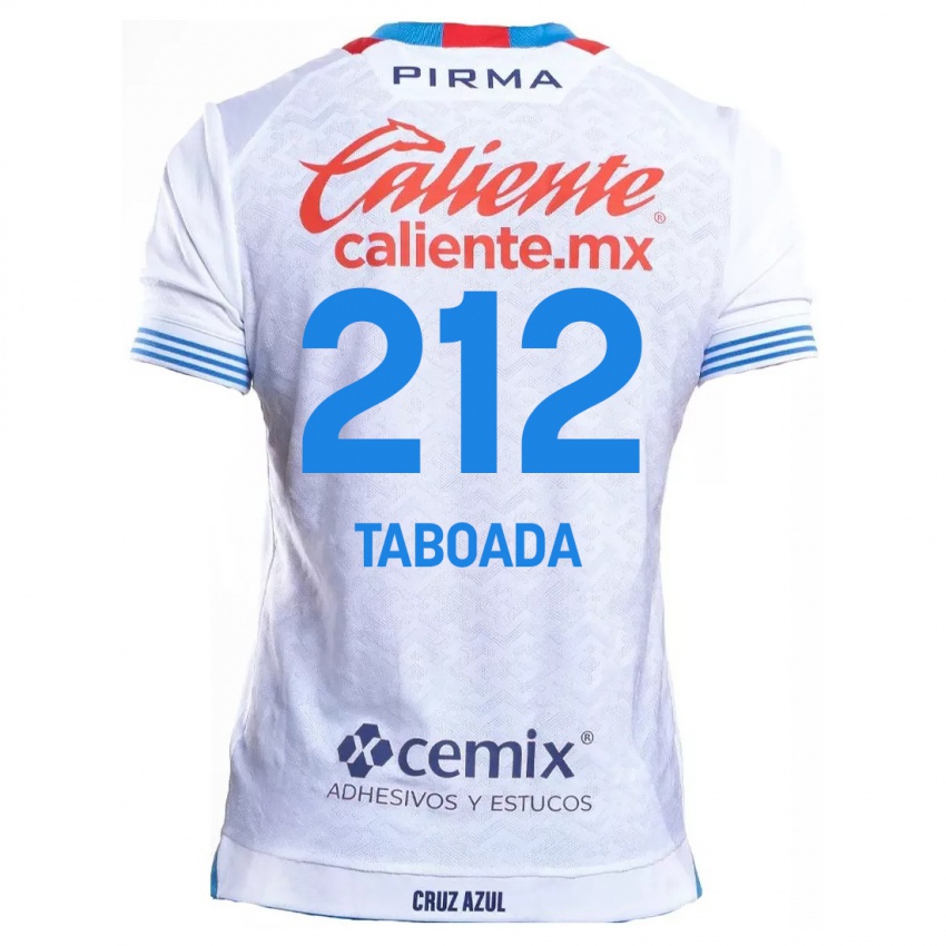 Niño Camiseta Víctor Taboada #212 Blanco Azul 2ª Equipación 2024/25 La Camisa