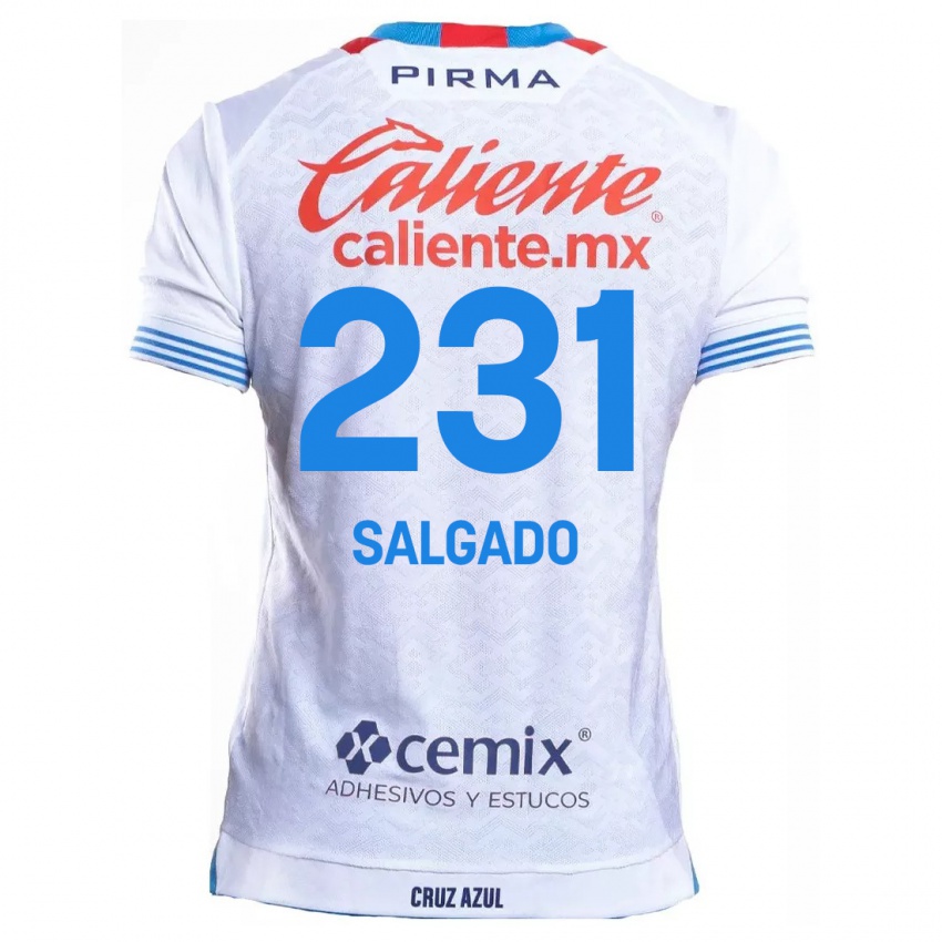 Niño Camiseta Bruno Salgado #231 Blanco Azul 2ª Equipación 2024/25 La Camisa