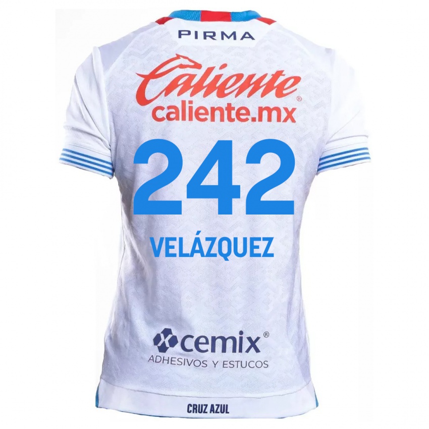 Niño Camiseta Karol Velázquez #242 Blanco Azul 2ª Equipación 2024/25 La Camisa