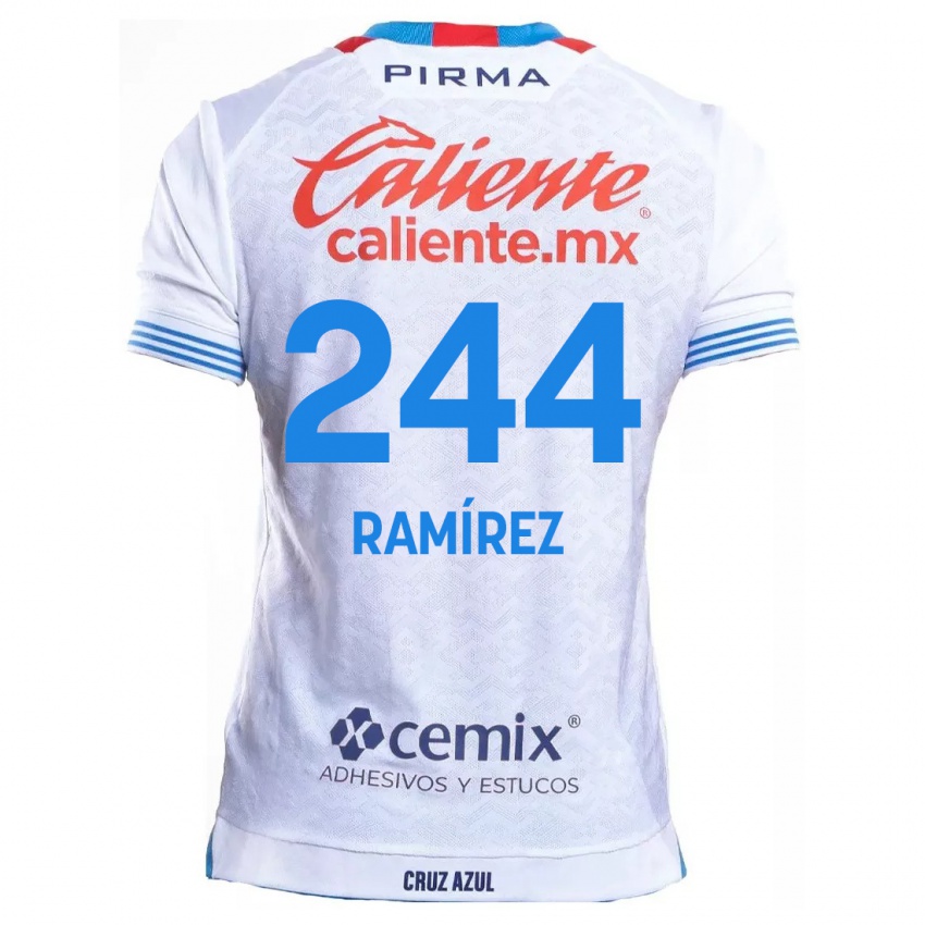 Niño Camiseta Nicolás Ramírez #244 Blanco Azul 2ª Equipación 2024/25 La Camisa