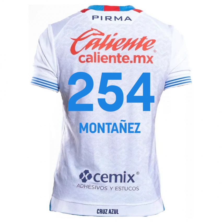 Niño Camiseta Humberto Montañez #254 Blanco Azul 2ª Equipación 2024/25 La Camisa