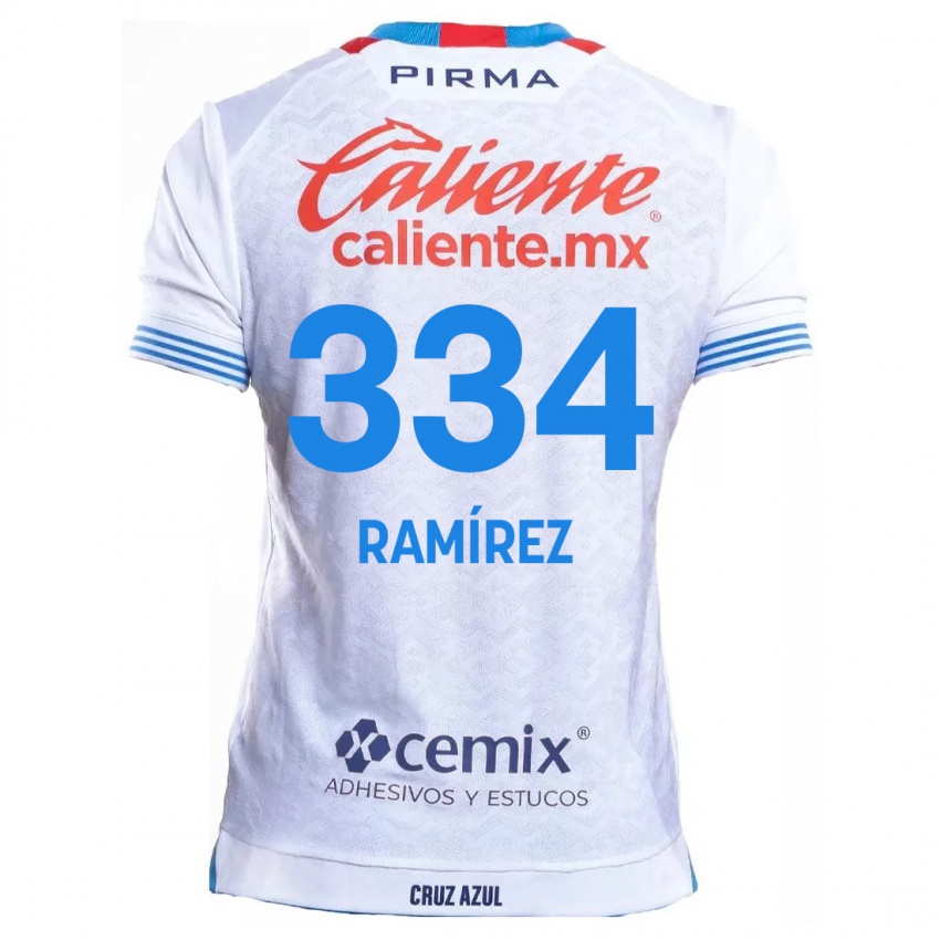 Niño Camiseta Mauricio Ramírez #334 Blanco Azul 2ª Equipación 2024/25 La Camisa