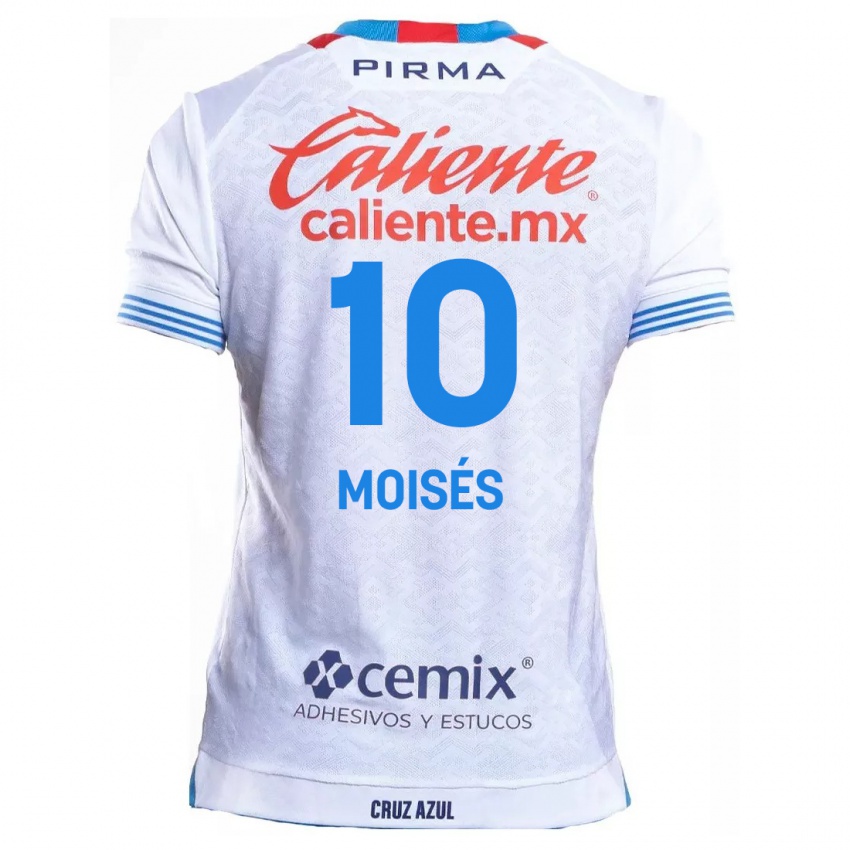 Niño Camiseta Moisés Vieira #10 Blanco Azul 2ª Equipación 2024/25 La Camisa