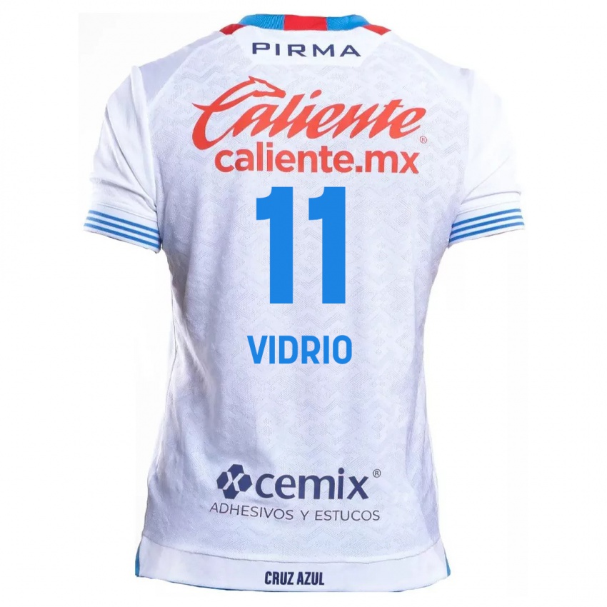 Niño Camiseta Nailea Vidrio #11 Blanco Azul 2ª Equipación 2024/25 La Camisa