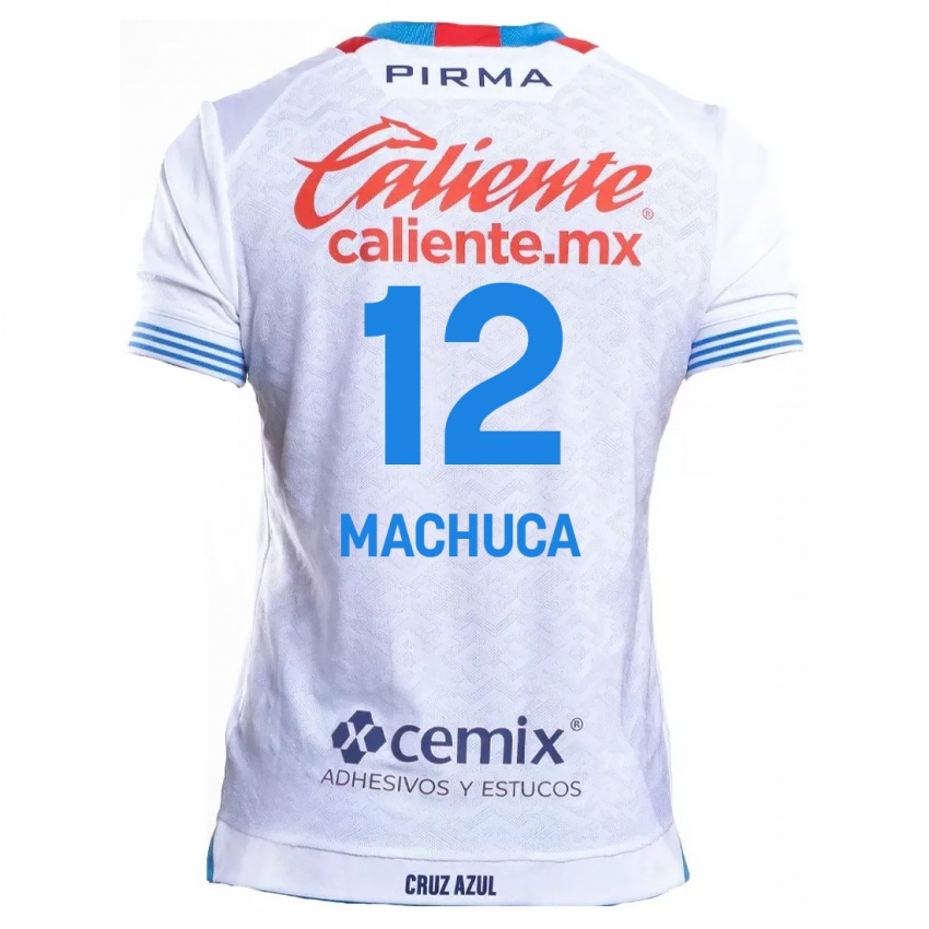 Niño Camiseta Gabriela Machuca #12 Blanco Azul 2ª Equipación 2024/25 La Camisa