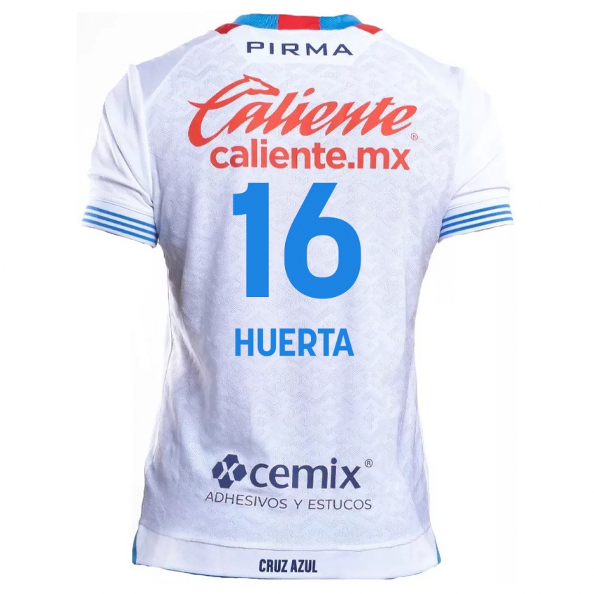 Niño Camiseta Ana Gabriela Huerta #16 Blanco Azul 2ª Equipación 2024/25 La Camisa