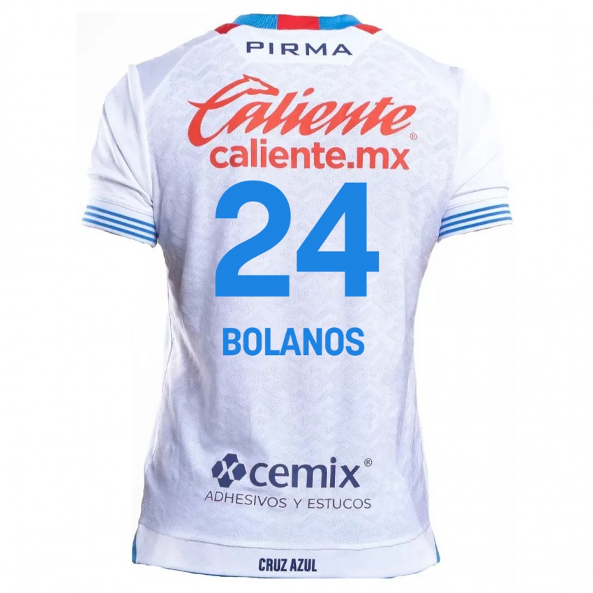 Niño Camiseta Jatziry Bolanos #24 Blanco Azul 2ª Equipación 2024/25 La Camisa