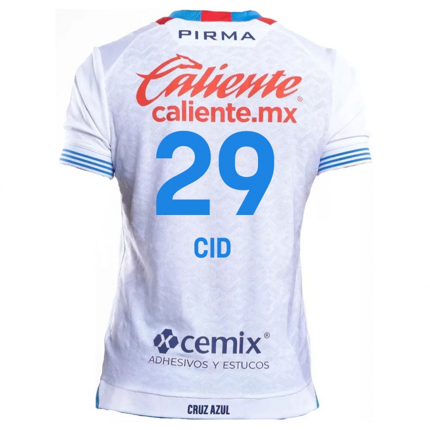 Niño Camiseta Claudia Cid #29 Blanco Azul 2ª Equipación 2024/25 La Camisa