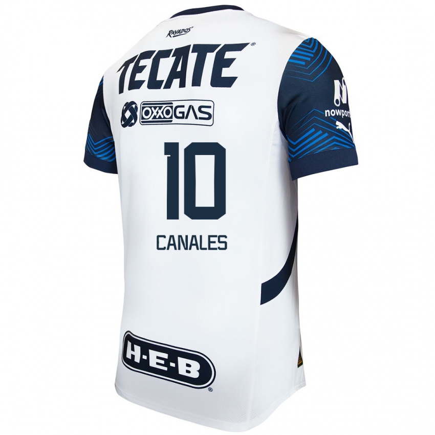 Niño Camiseta Sergio Canales #10 Blanco Azul 2ª Equipación 2024/25 La Camisa