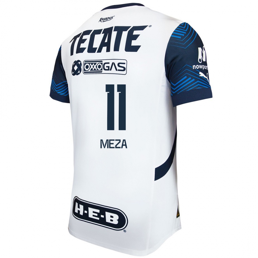 Niño Camiseta Maximiliano Meza #11 Blanco Azul 2ª Equipación 2024/25 La Camisa