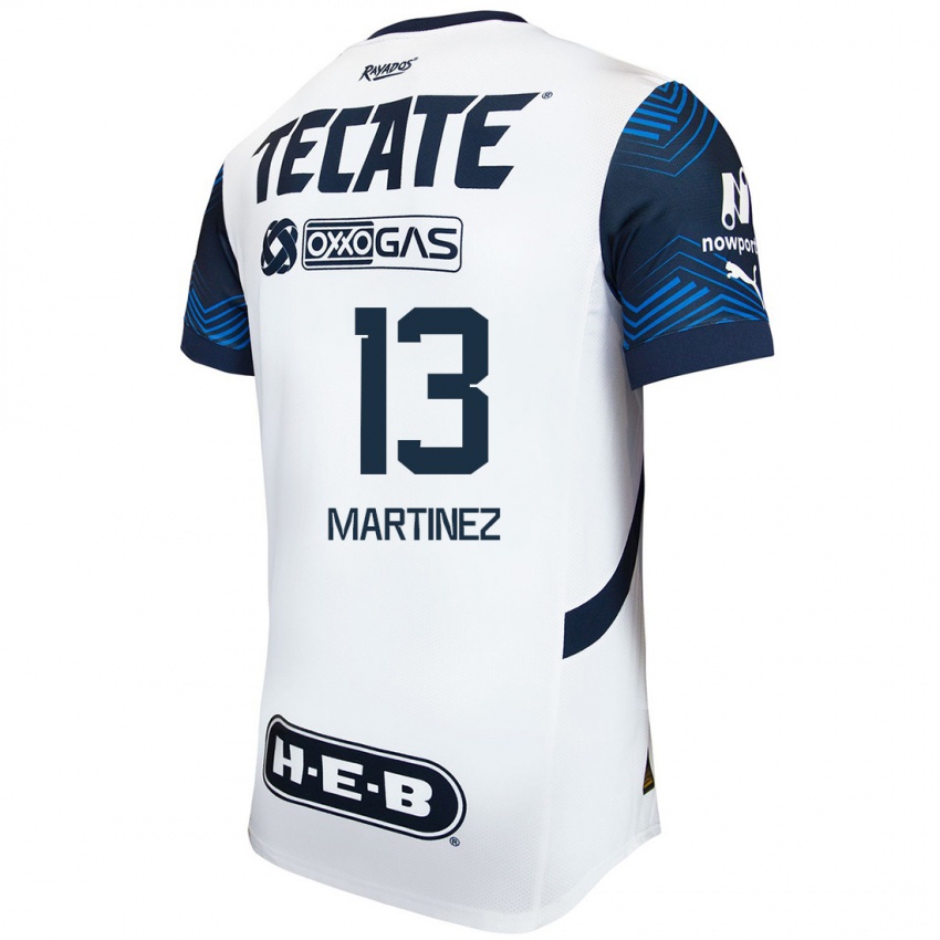 Niño Camiseta Jaziel Martínez #13 Blanco Azul 2ª Equipación 2024/25 La Camisa