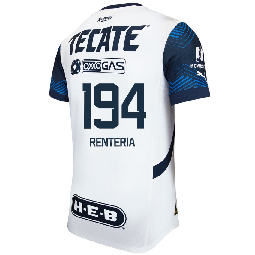 Niño Camiseta Ricardo Rentería #194 Blanco Azul 2ª Equipación 2024/25 La Camisa