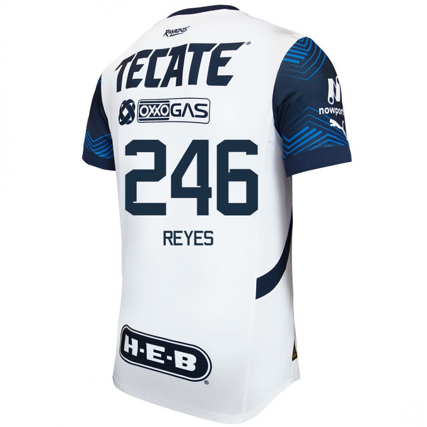 Niño Camiseta Cristian Reyes #246 Blanco Azul 2ª Equipación 2024/25 La Camisa