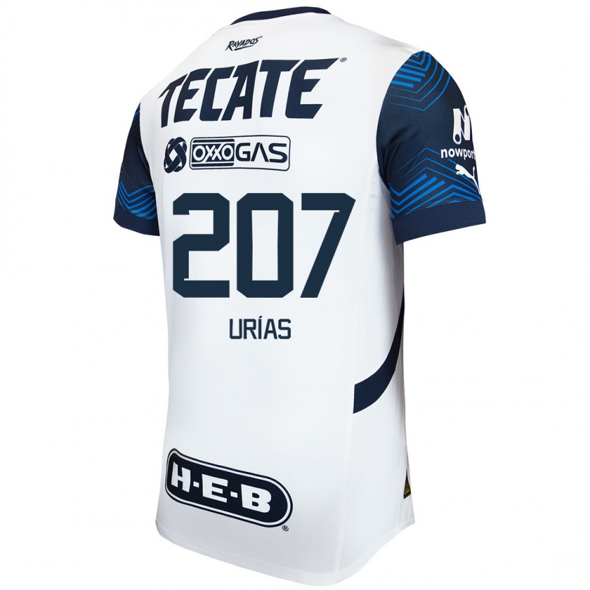 Niño Camiseta Álex Urías #207 Blanco Azul 2ª Equipación 2024/25 La Camisa